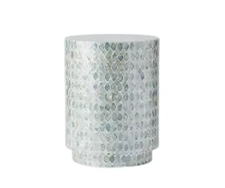 Morgan & Finch Rhodes shell inlay stool, Bed Bath N&rsquo; Table