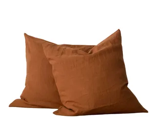 Set of 2 linen Euro pillowcases in Cedar, Cultiver