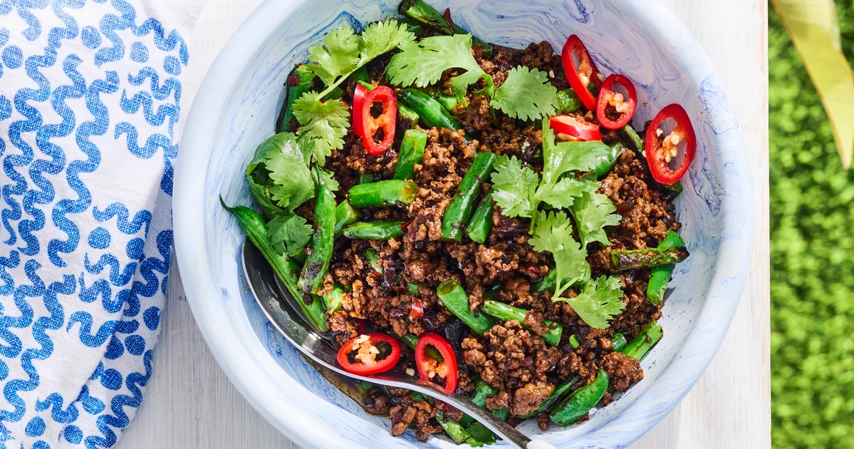 Green beans with minced pork recipe - Better Homes & Gardens Australia