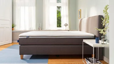 bedroom with emma sleep bed and mattress topper in it
