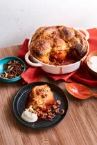 Pecan and peach pie
