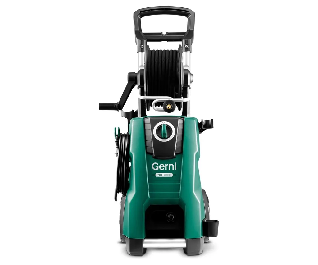 gerni high pressure power washer in dark green with top handle