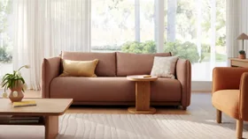 Koala sale and clearance offers could save you hundreds on a mattress, sofa and more, including this Byron sofa in Blush Sunset.
