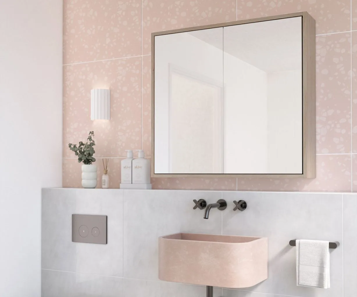 Myra 2-Door Mirror Cabinet 864mm - Pure Oak