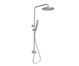 Finley shower rail set in brushed nickel, ABI Interiors