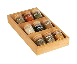 Bamboo herb and spice drawer organiser in brown, Myer