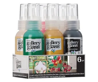 Stained glass craft paints in a set