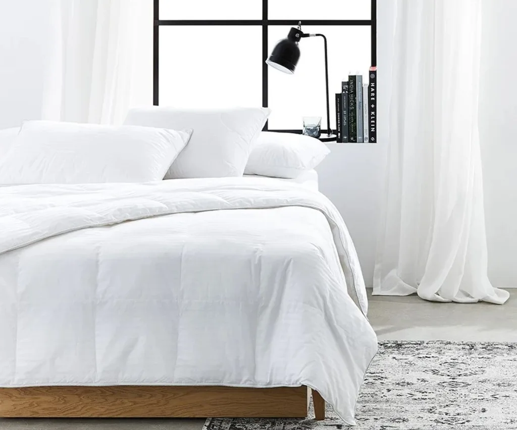 Adairs Downtime Luxury High Loft Duvet in white - on a queen sized bed