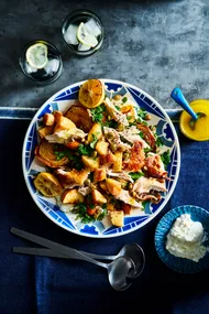 roast chicken salad with all of the sides in one bowl