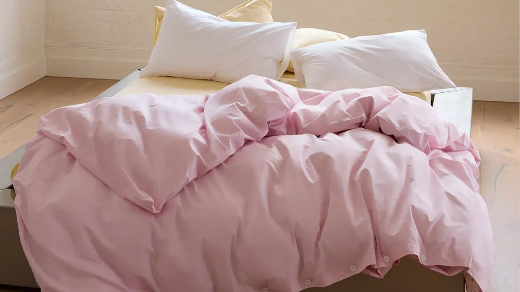 Bonny bed sheets - pink quilt cover, butter yellow fitted sheet and white pillow cases