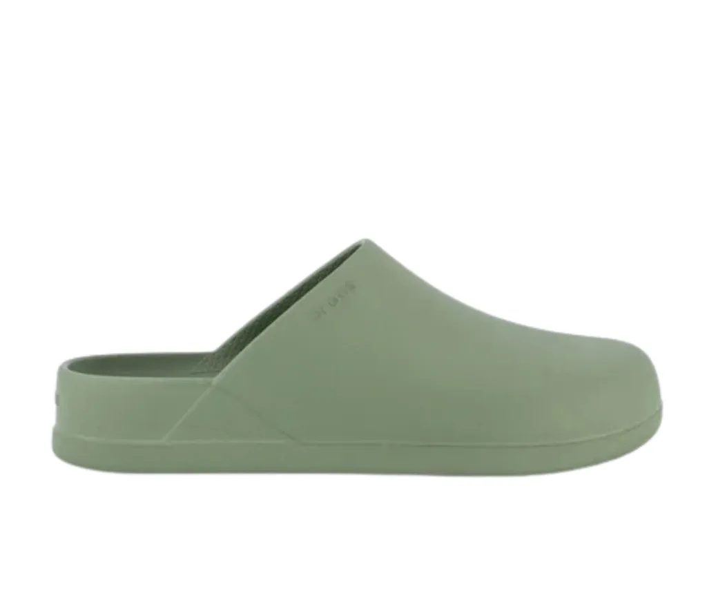dylan clogs in mossy green colour with no holes or strap