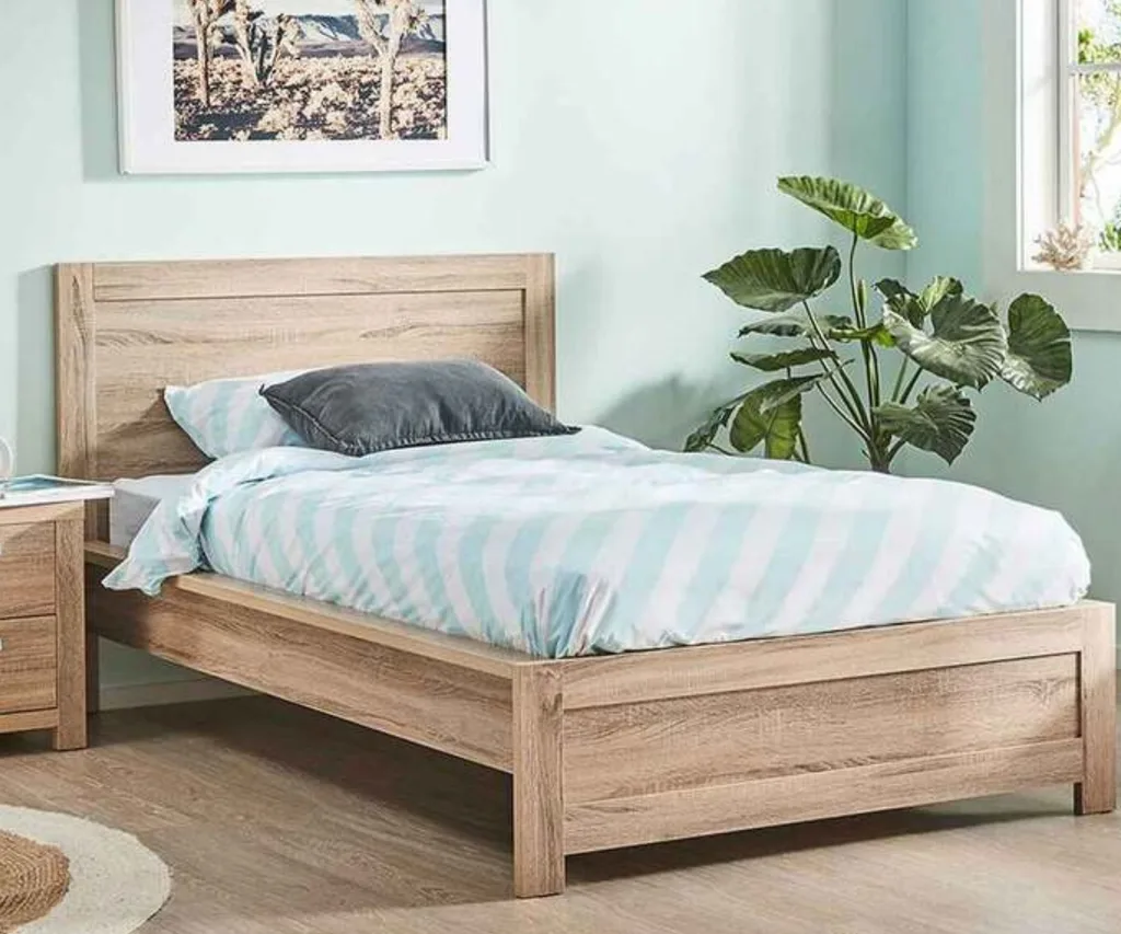 Havana King Single Bed in light oak colour