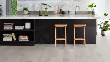 Modern kitchen with light vinyl flooring from Carpet Court