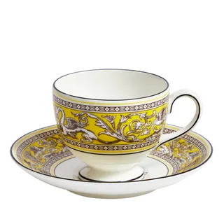 Florentine Citron teacup & saucer, Wedgwood