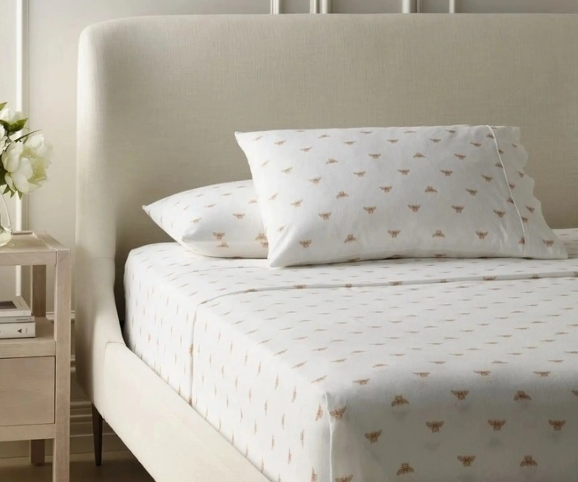 Myer Heritage Printed Cotton Flannelette Sheet Set in Bee Print Best flannelette sheets australia 