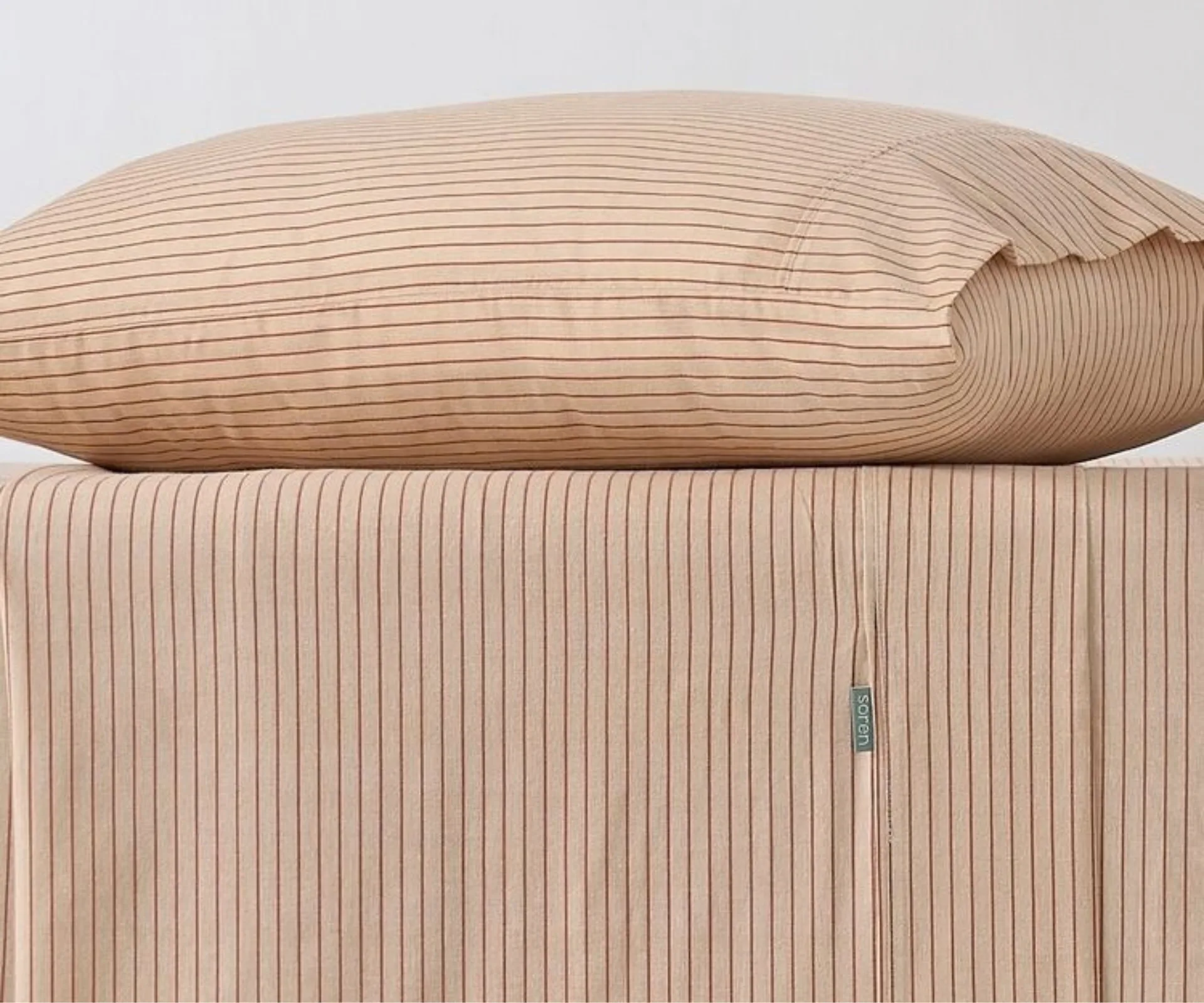 Soren Pinstripe Print Cotton Flannelette Sheet Set Best flannelette sheets australia 