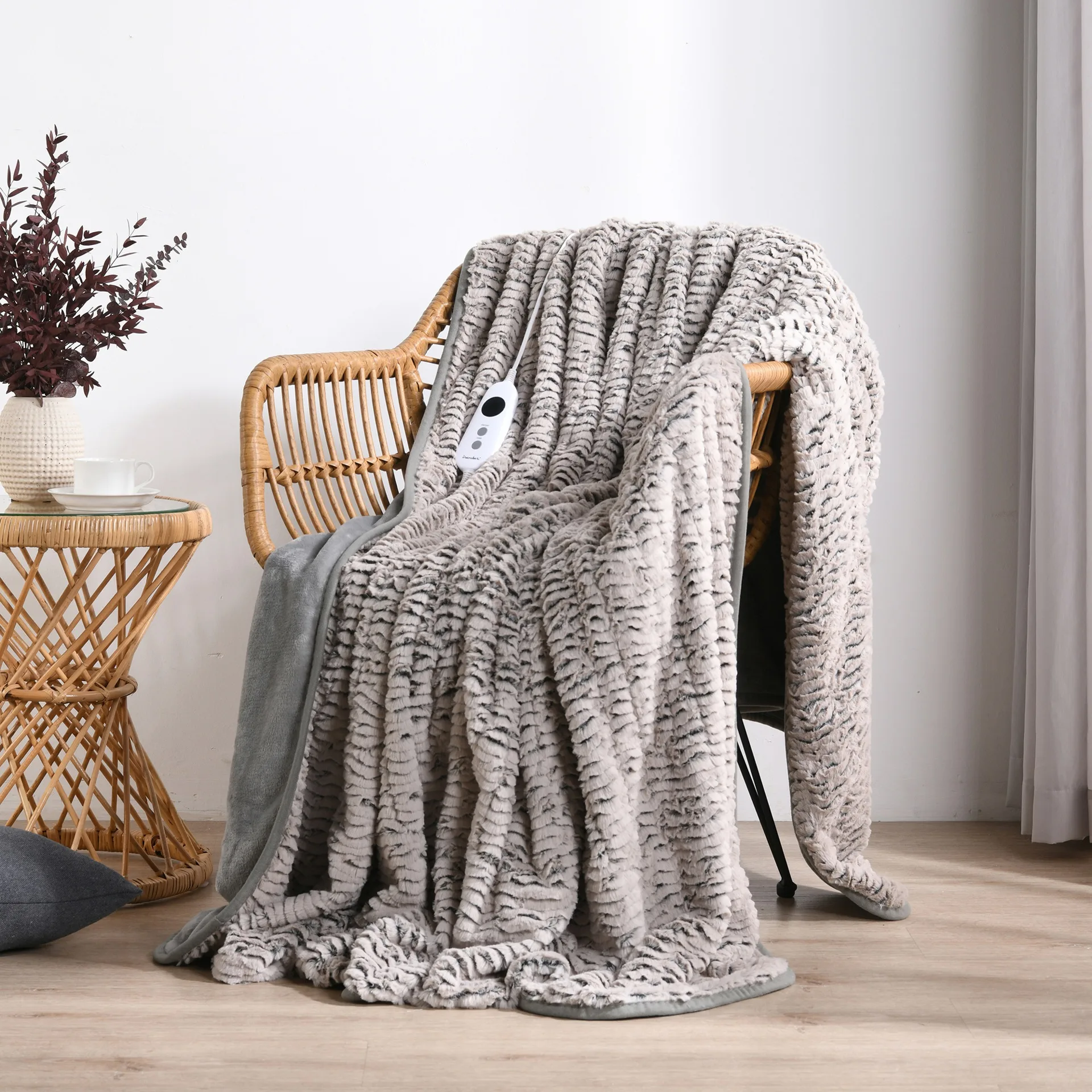 Chinchilla faux fur blanket