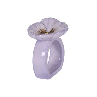 Light purple pansy napkin ring, Holly & Ivy