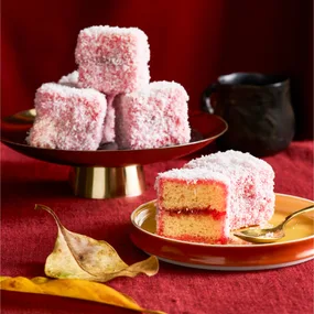 Raspberry jelly lamingtons