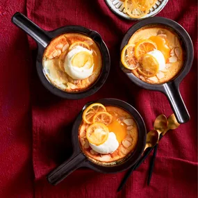 Individual lemon delicious puddings