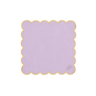 Lilac and Mustard scalloped napkins, In The Roundhouse