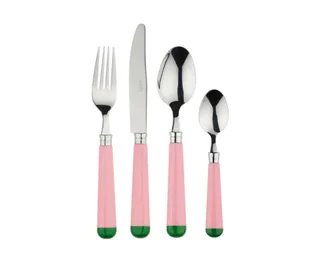 Pink & green cutlery set, In The Roundhouse
