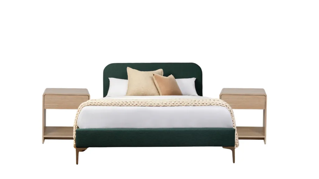 Taylor 3 piece bedroom set, includes bed frame and two bedside tables.