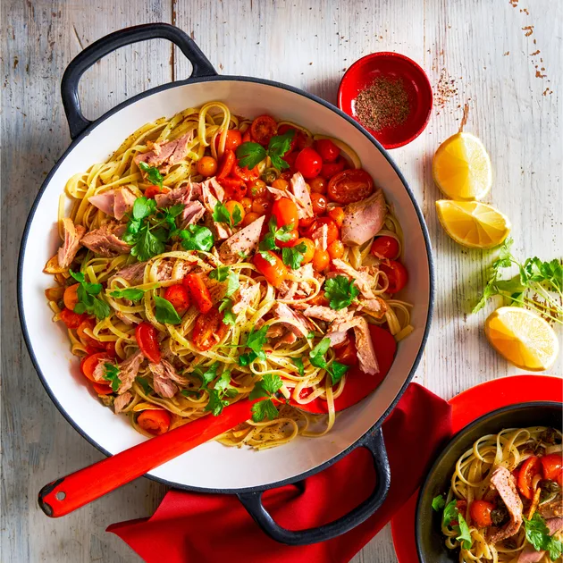 Tuna linguine recipe with capers, lemon and parsley - Better Homes & Gardens Australia