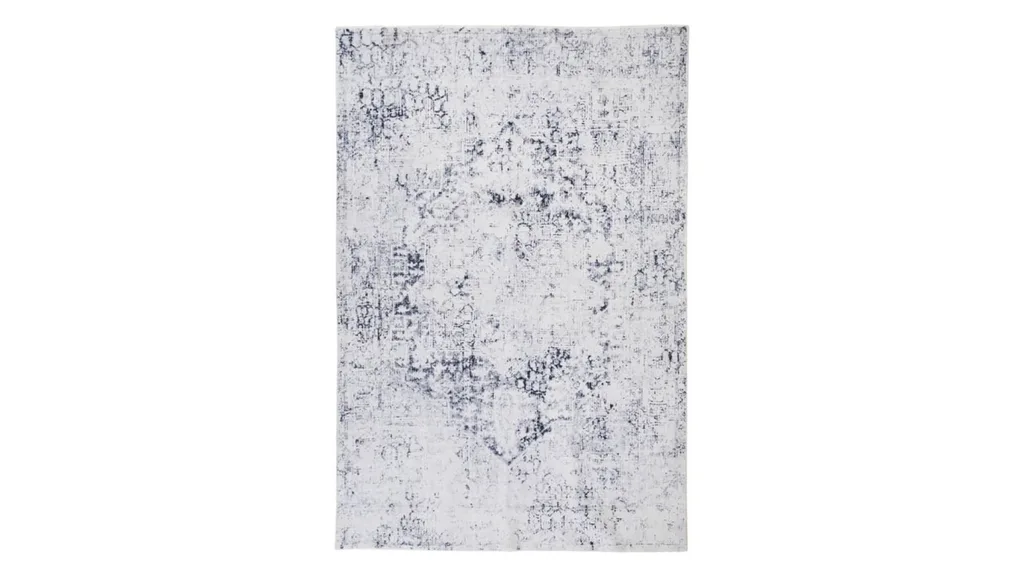 Elio washable rug has a white and blue distressed design and is one of the best rated washable rugs at Fantastic Furniture Australia.