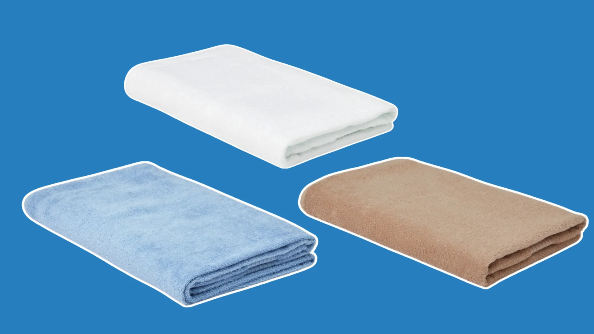 big w mega towel in blue, white and beige