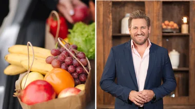 curtis stone image beside bag of fruit