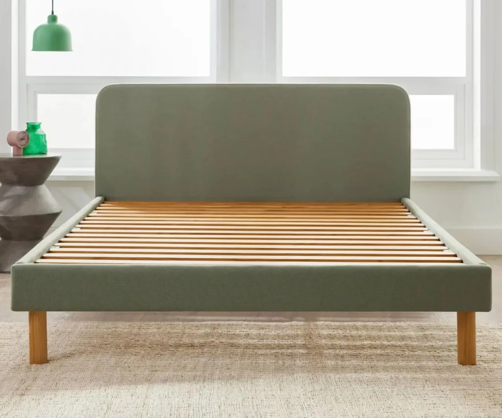 Koala's Brunswick queen bed frame in bush walk, on sale for Amazon Prime Day.
