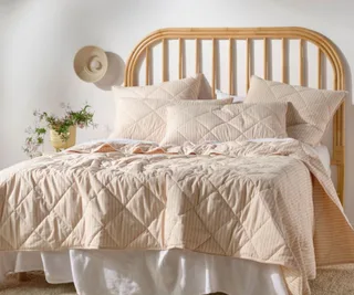 Classic stripe rose coverlet, Linen House