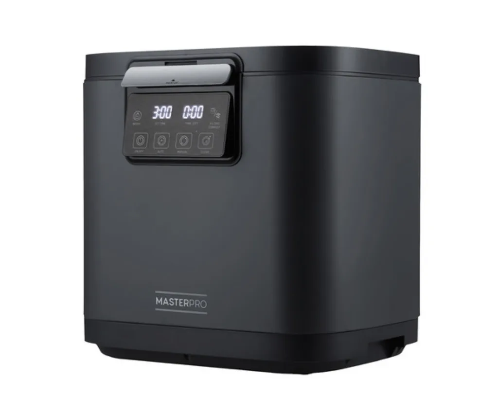 electric waste disposal system with timer on the front