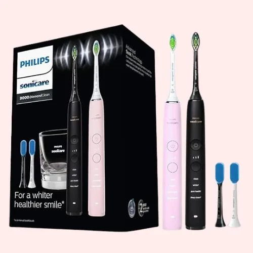Philips Sonicare DiamondClean 9000 Black + Pink Rechargeable Electric Toothbrush Bundle Pack