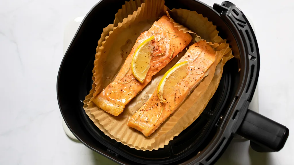 salmn in air fryer with baking paper