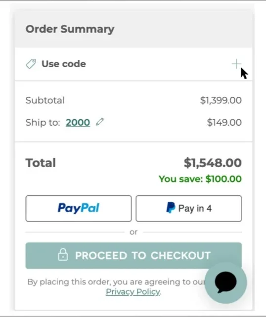 Mobile screenshots of the Temple and Webster discount code field. 