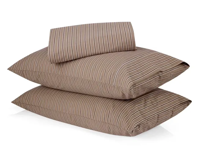 Striped mocha sheet set from Kmart