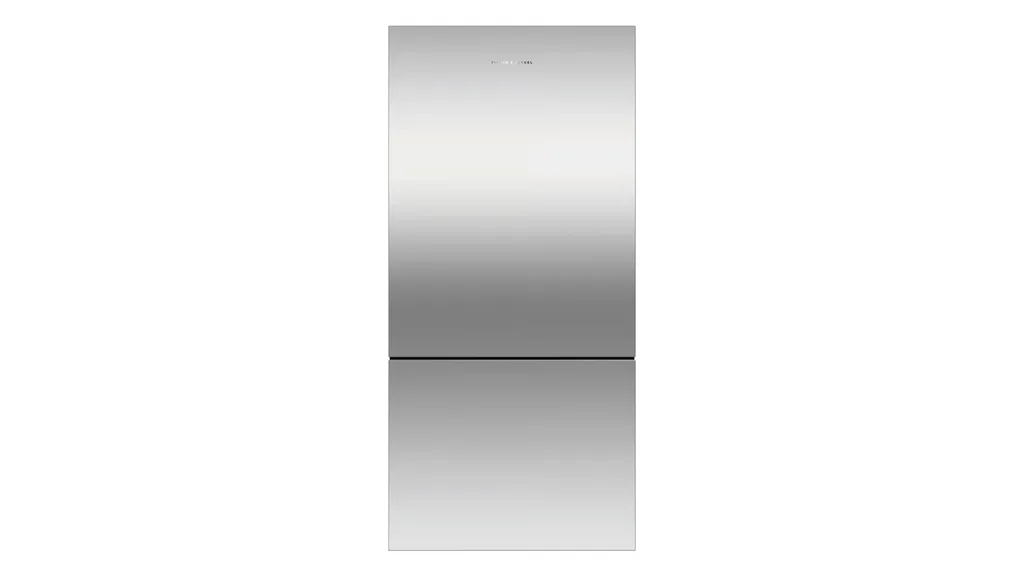 Fisher & Paykel Series 5, 494l bottom mount refrigerator in stainless steel.