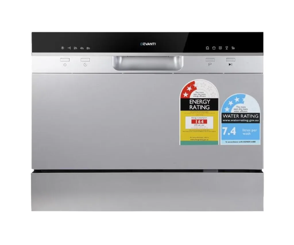 Devanti 6 Place Settings Benchtop Dishwasher Sliver
