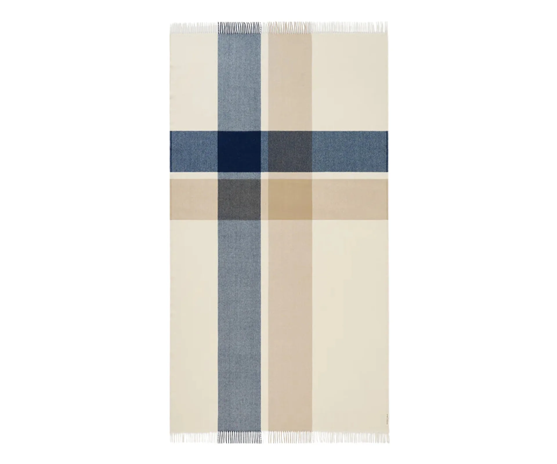 striped throw with tartan like crossover