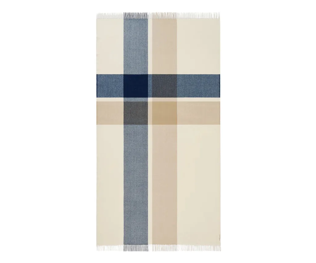 striped throw with tartan like crossover