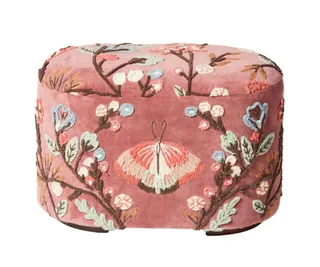 Freya embroidered ottoman, Early Settler