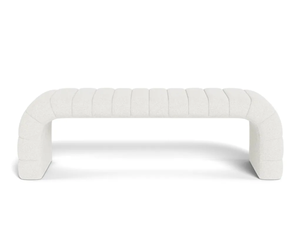lennix fabric bench from freedom for a cosy nook in a white colourway