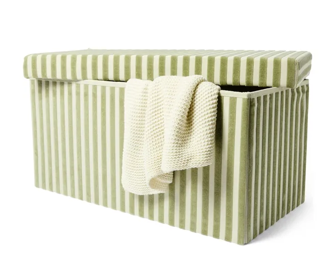Green striped rectangle storage ottoman from Kmart