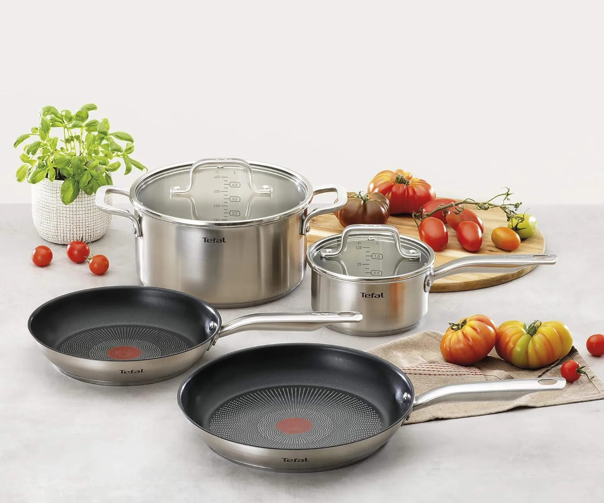 Tefal Virtuoso induction pan set. Tefal is a brand available on Amazon.