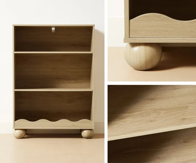 Wave bookshelf with rounded feet Kmart