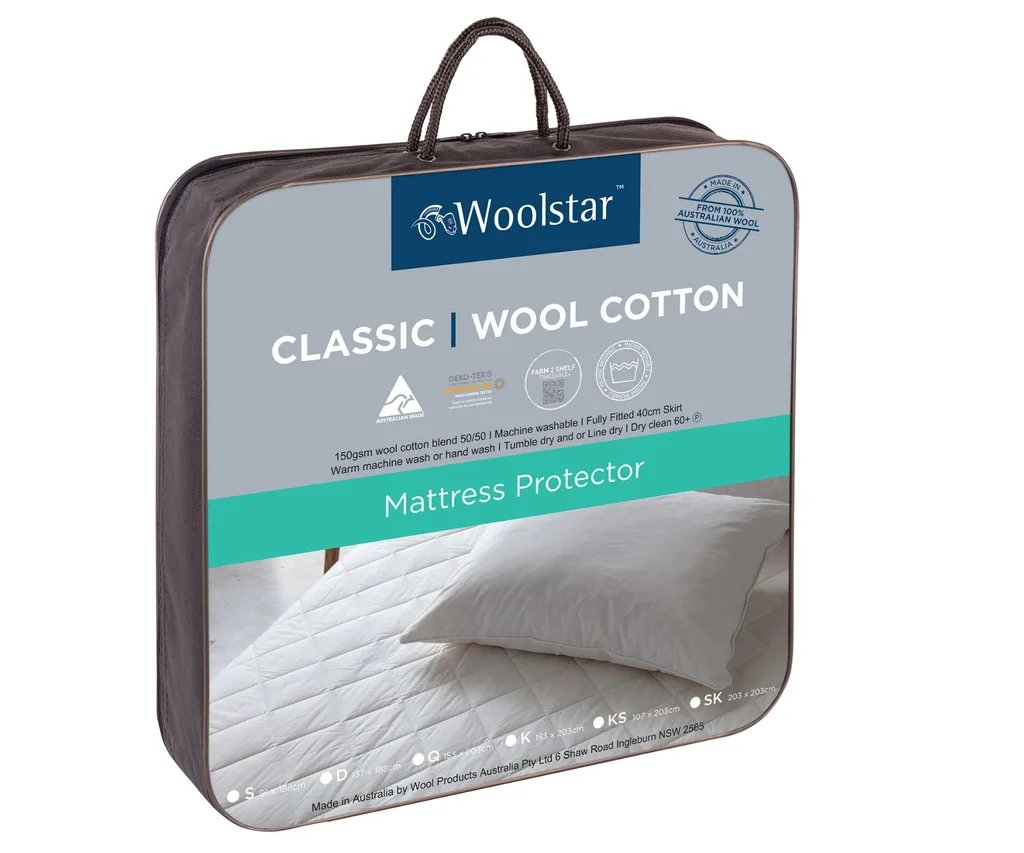 Woolstar Classic Australian Wool & Cotton Mattress Protector