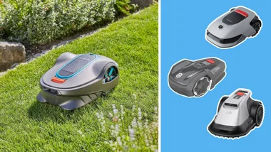 Best robot lawn mower feature (left to right): Gardena Sileno Life 750 robotic lawn mower, Dreame robotic lawn mower A1 Pro, Husqvarna Automower Aspire R4, Eufy E15 robot lawn mower