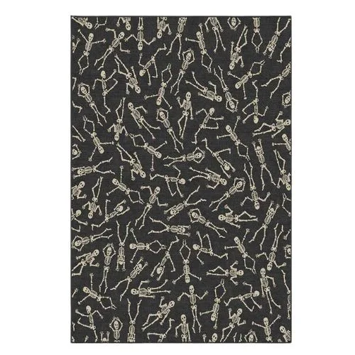 Bone Dance Black Flatwoven Rug